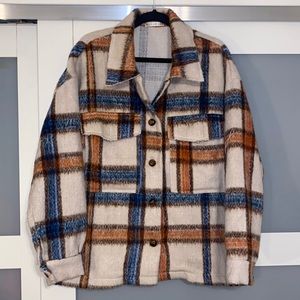 Plaid button down jacket